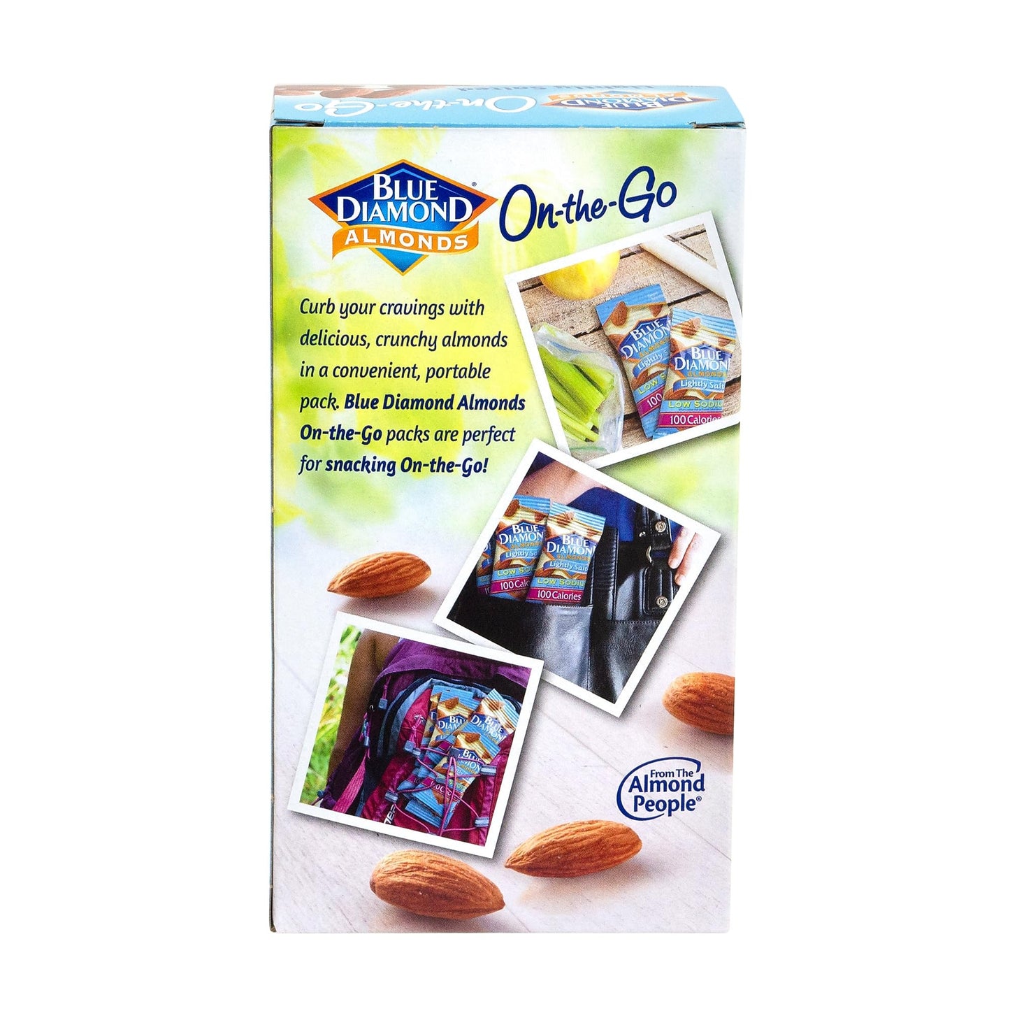 Blue Diamond Almonds, Low Sodium Lightly Salted, 100 Calorie On-The-Go Bags, 0.6 Ounce (Pack of 7)