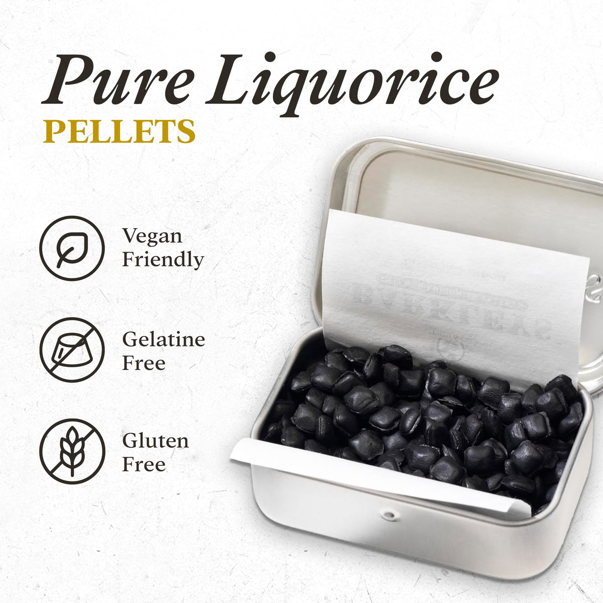 Barkleys Black Licorice Candy Pellets - Gluten Free Licorice, Vegan - Black Licorice Intense (12 Cans X 16 Gr.)