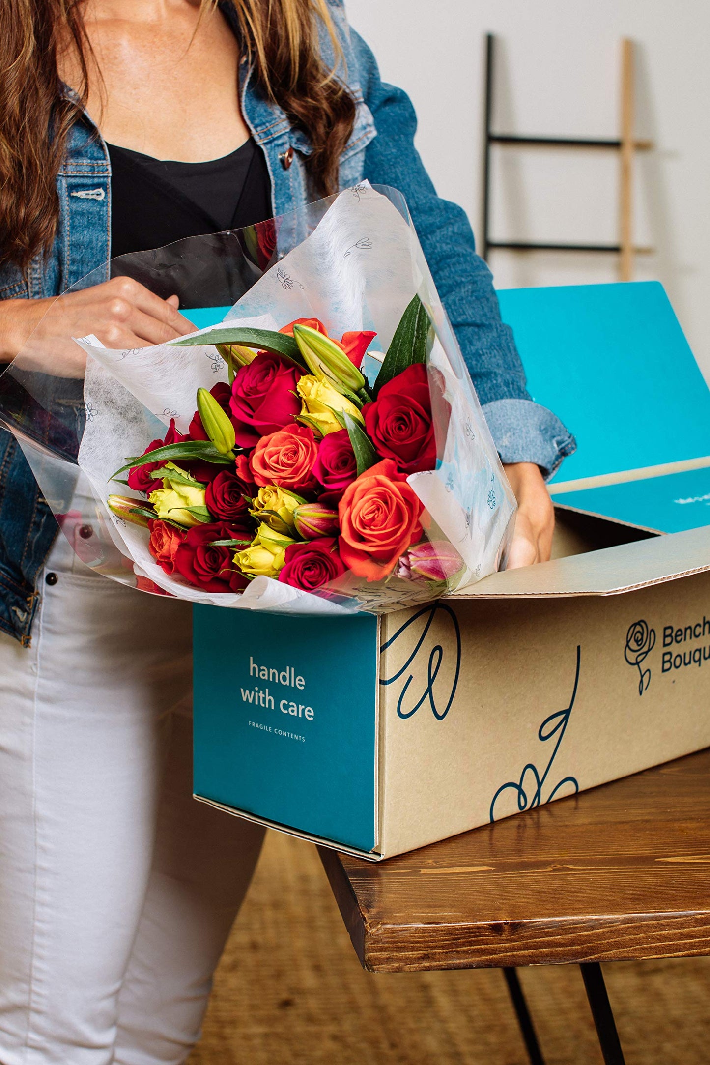 Benchmark Bouquets, Big Blooms, Glass Vase Included, Gift Fresh Flowers For Birthday, Anniversary, Get Well, Sympathy, Congratul