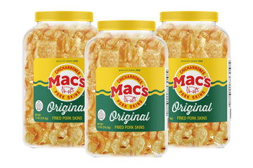 Mac'S Original Pork Skin Canisters, Organic, Gluten Free, Zero Carbs, Keto Friendly Snacks, 7.5Oz (Pack Of 3)