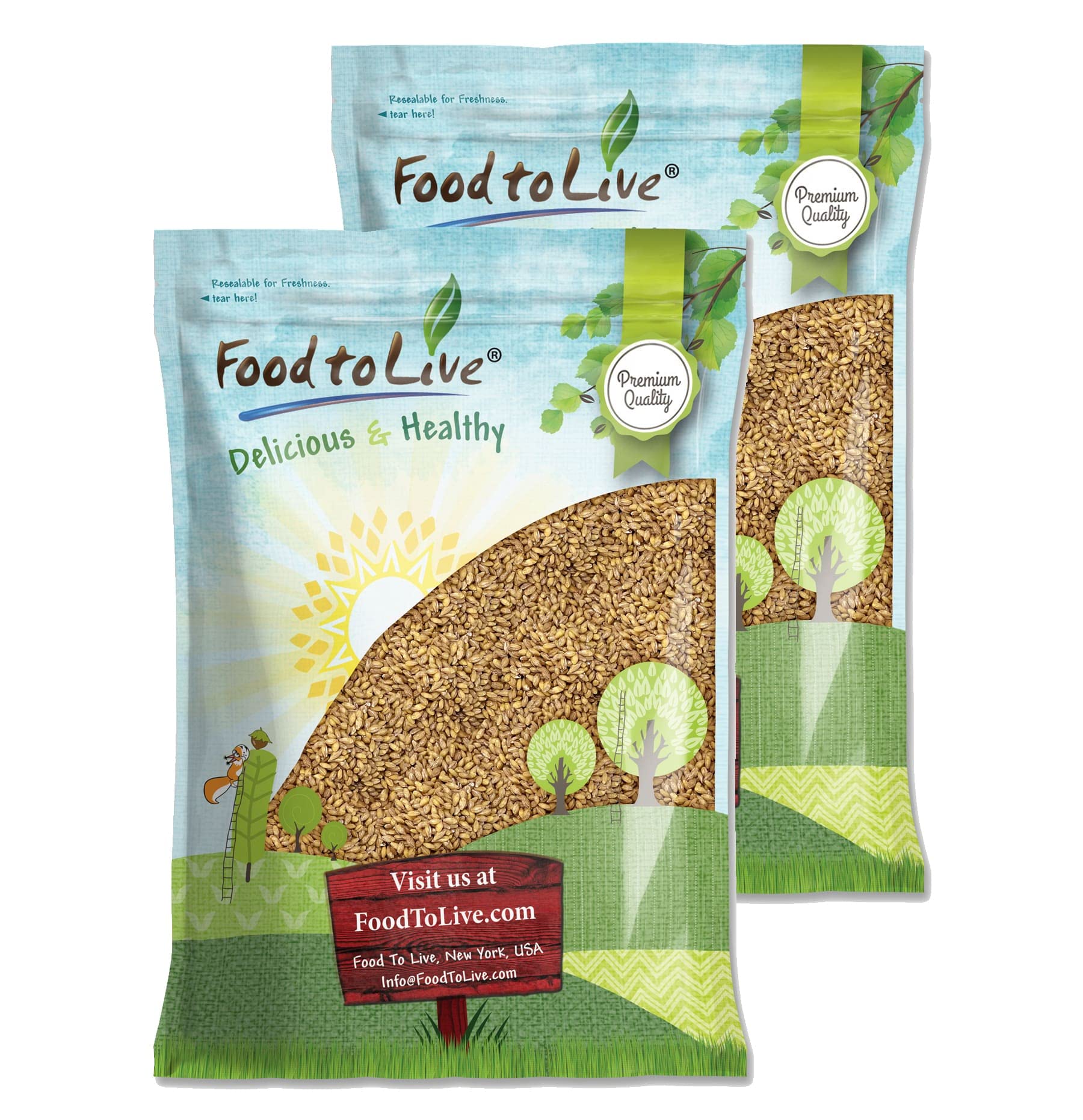 Food to Live Hulled Barley Grain, 100% Whole Grain, Vegan, 25 Pounds