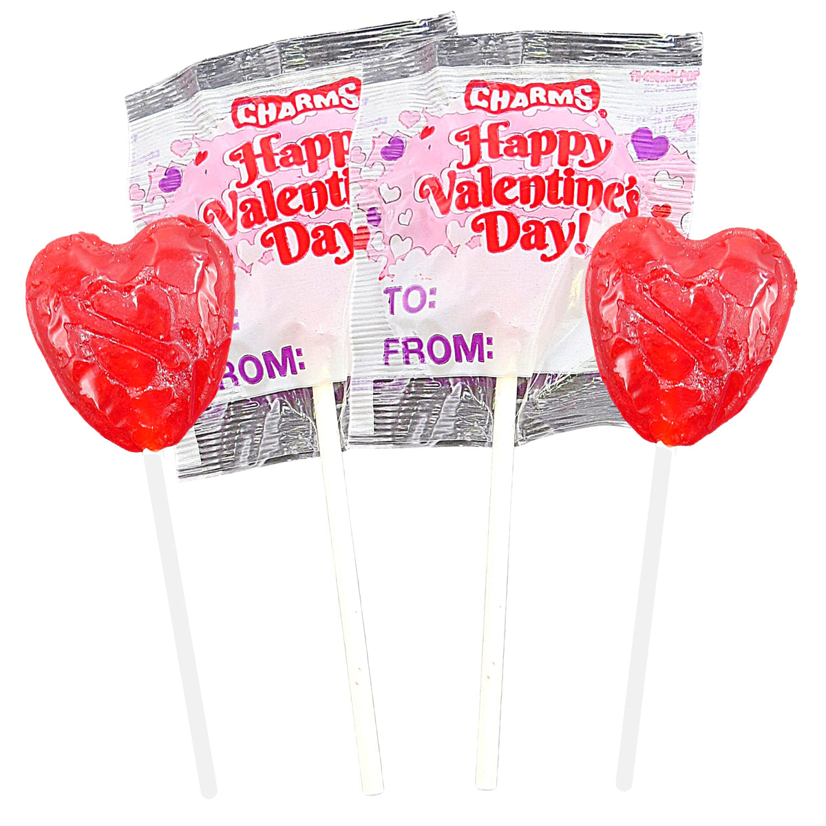 Heart Shaped Valentine Lollipops, Individually Wrapped Bulk Candies For Classroom Exchanges, Themed Party Candy, 25 Count Bag