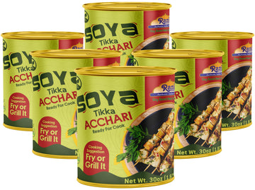 Rani Soya Tikka Achari 30oz (1.875lbs) 850g, Pack of 6, Ready for Cook ~ Easy Open Lid | All Natural | Vegan | No Colors | NON-G