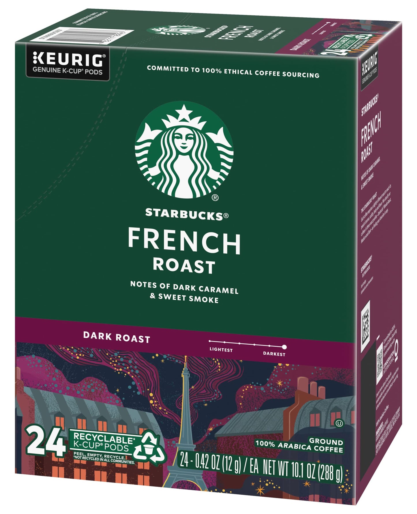 Starbucks K-Cup Pods French Roast Dark Roast Coffee 24 CT (Pack of 2)