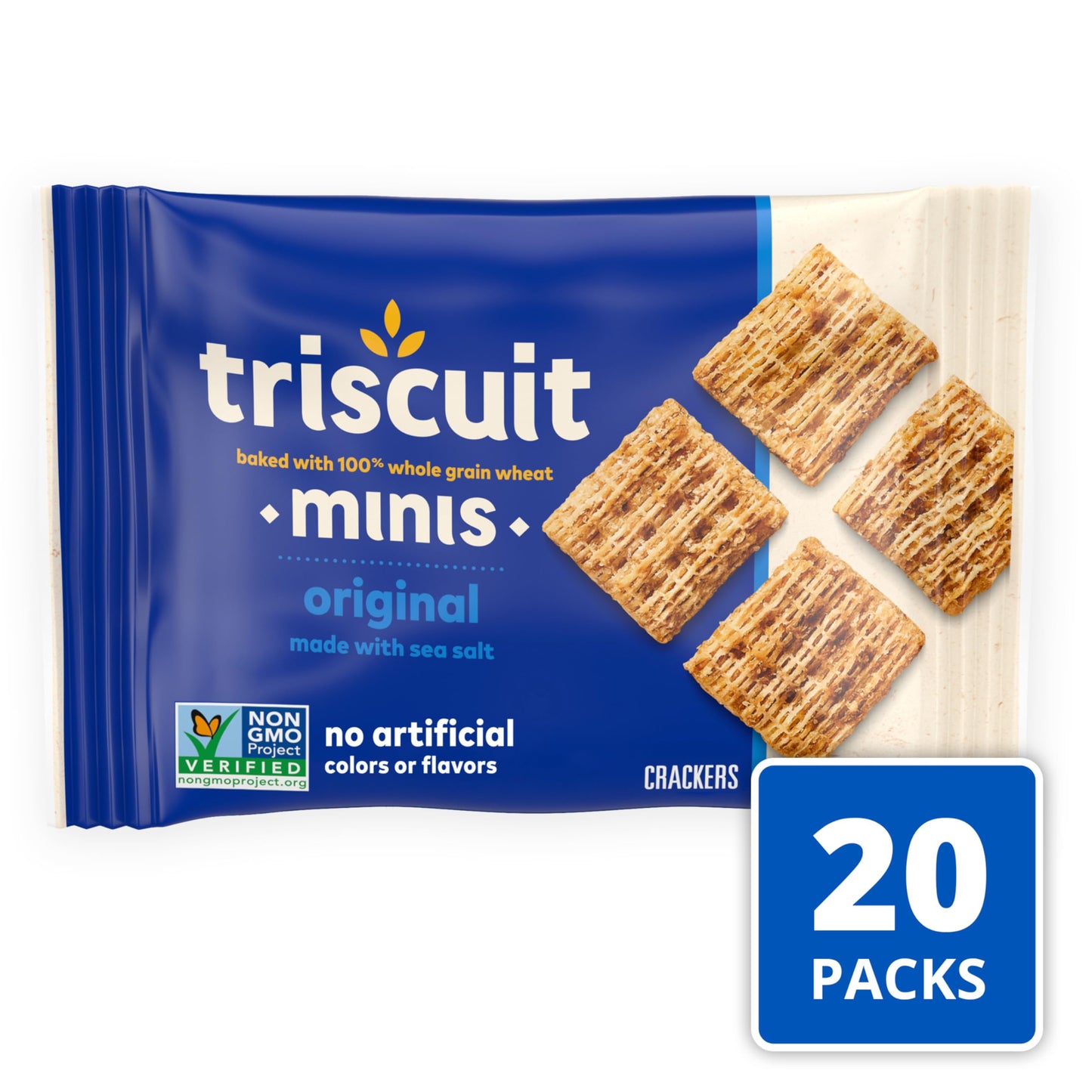 Triscuit Minis Original Whole Grain Wheat ers  Vegan ers  Bulk Lunch Snacks  20 Snack Packs