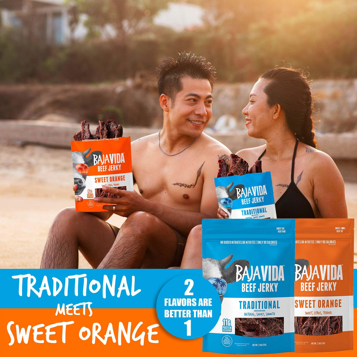 Baja Beef Jerky Snack Packs - Beef Jerky Variety Pack, Beef Jerky Gifts For Men, Beef Jerky Sampler, High Protein Craft Jerky As
