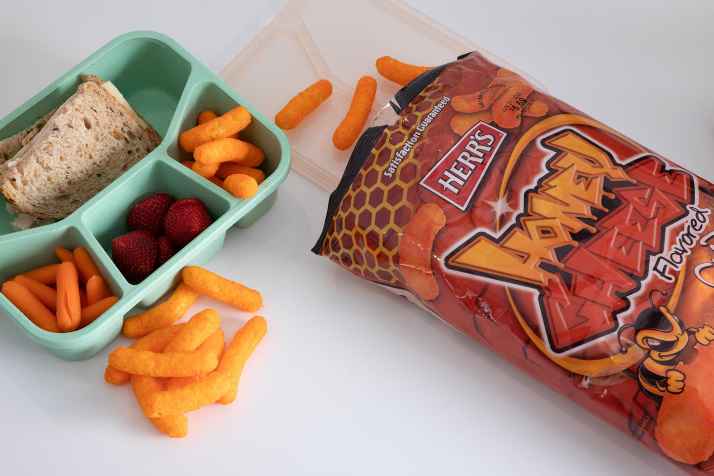 Herrs Baked Cheese, Hot Cheese or Honey Curls- 8 oz. Bags (Honey, 3 Bags)