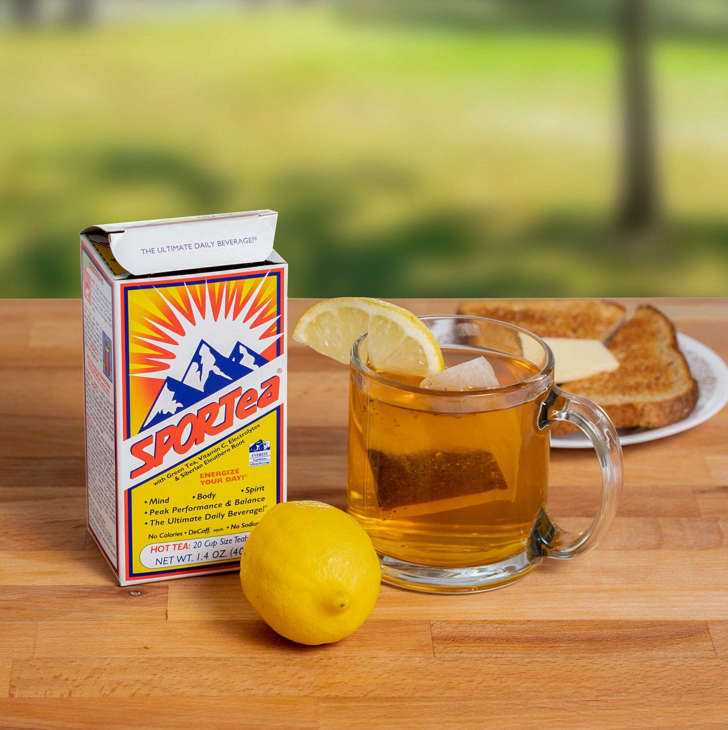 SPORTea Hot | Natural Decaf Energy Drink w/Yerba Mate, Siberian Ginseng, Green & Black Tea, Electrolytes | Stress Fighter | Heal