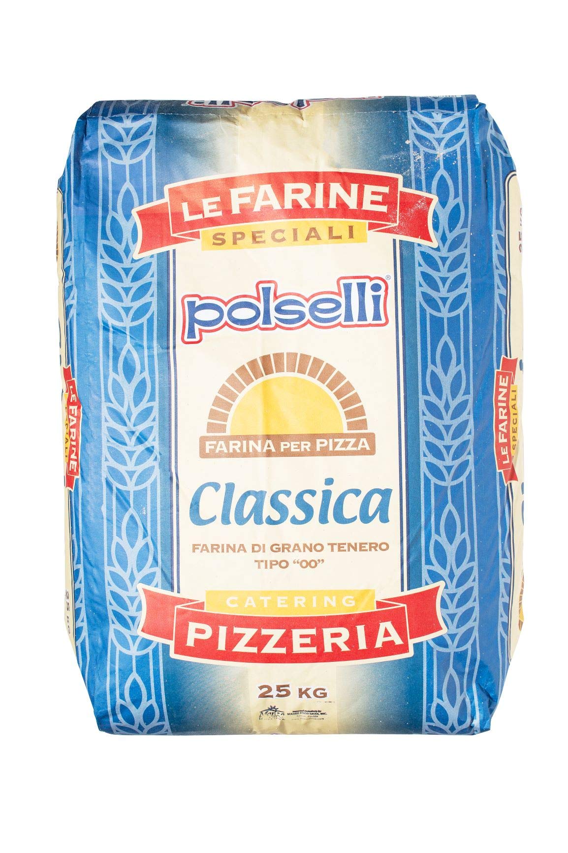 POLSELLI Classica Double Zero Flour for Pizza and Pasta, Unbleached, 55 lbs (25 kg)