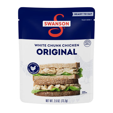 SWANSON S Fully Cooked White Chunk Chicken, Ready to Eat, 2.6 Oz Pouch