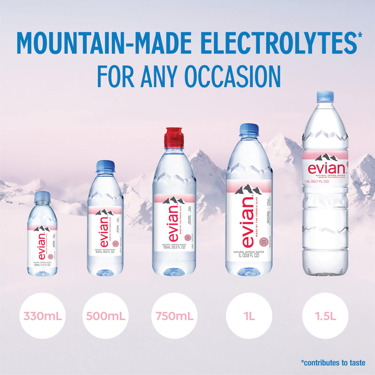 Evian Natural Spring Water, 330 ML (11.15 fl oz) bottles, 24 pack