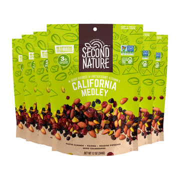 Second Nature California Medley Trail Mix - 12 Oz Resealable Snack Pouches (Pack Of 6) - Certified Gluten-Free Snack, Nut Trail