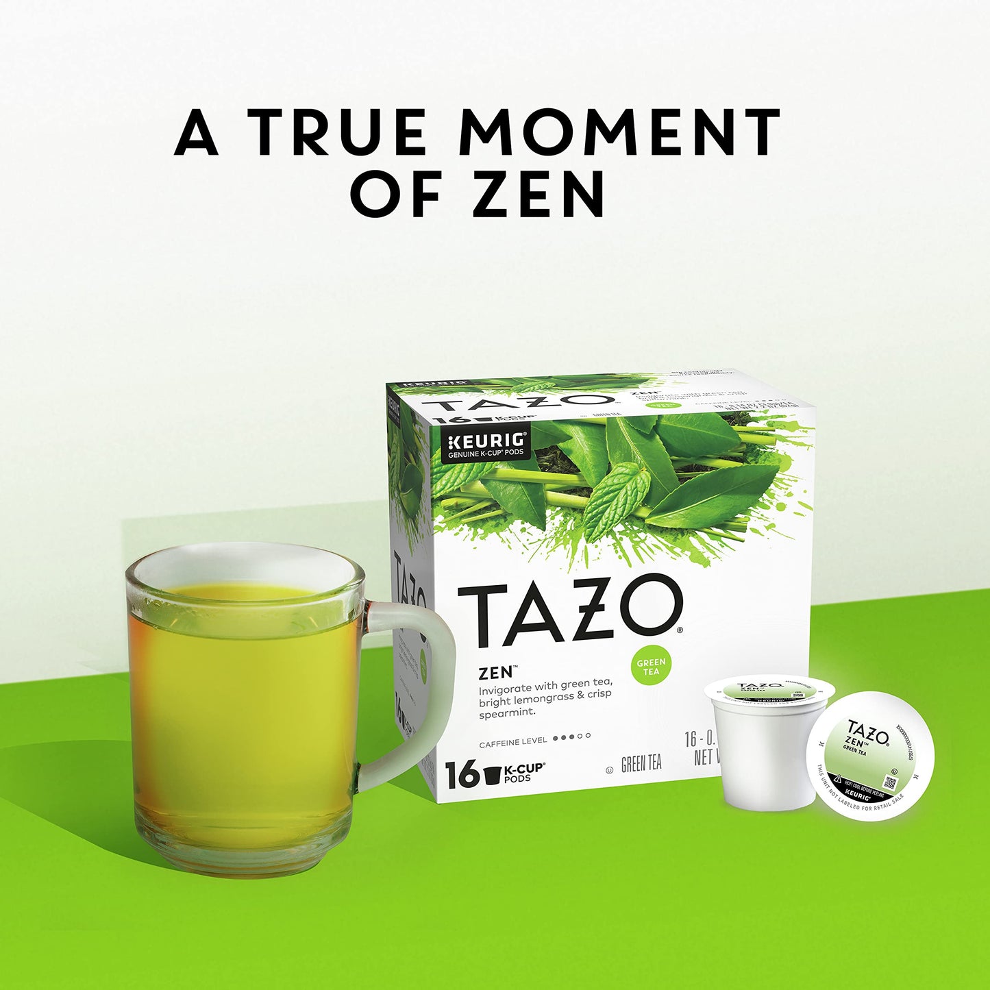 TAZO Tea K-Cups, Green Tea, Zen, Calming Tea, 16 Pods