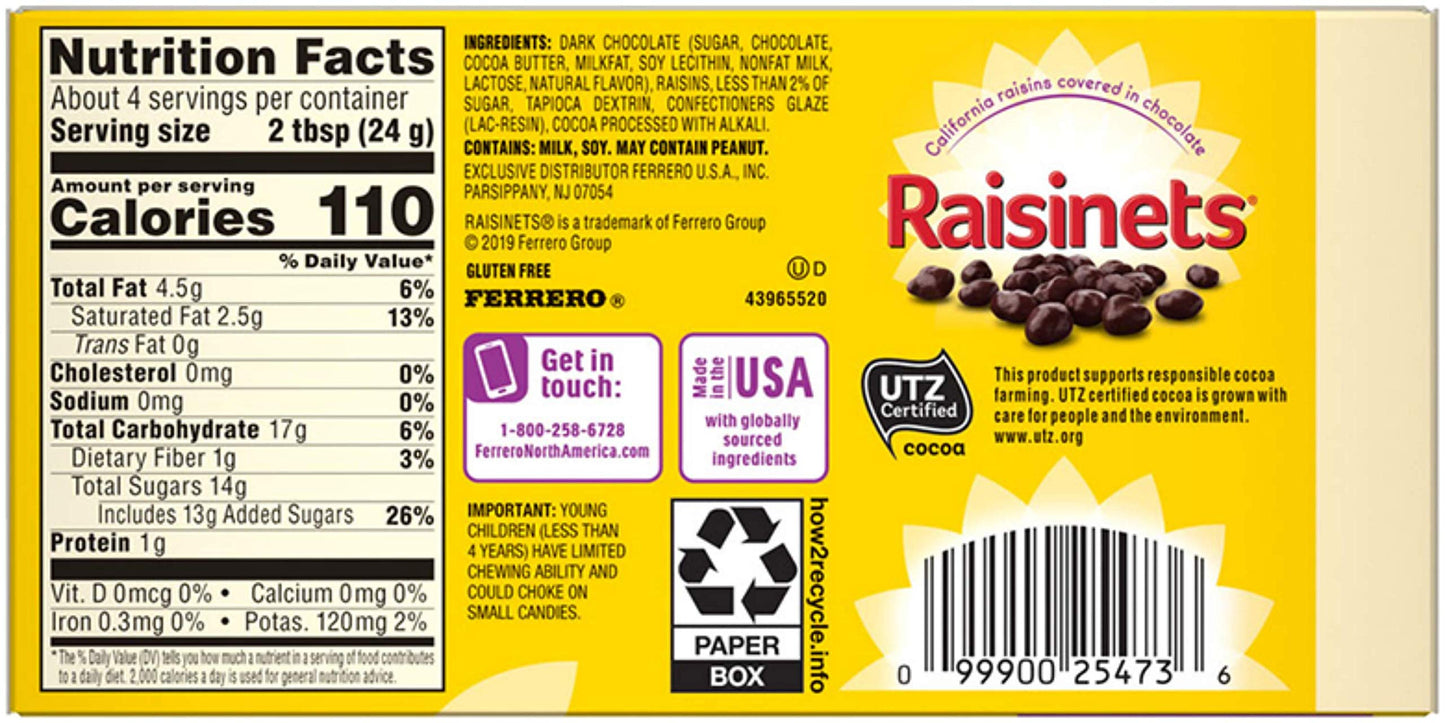 Raisinets Dark Chocolate Video Box, 3.5 Oz