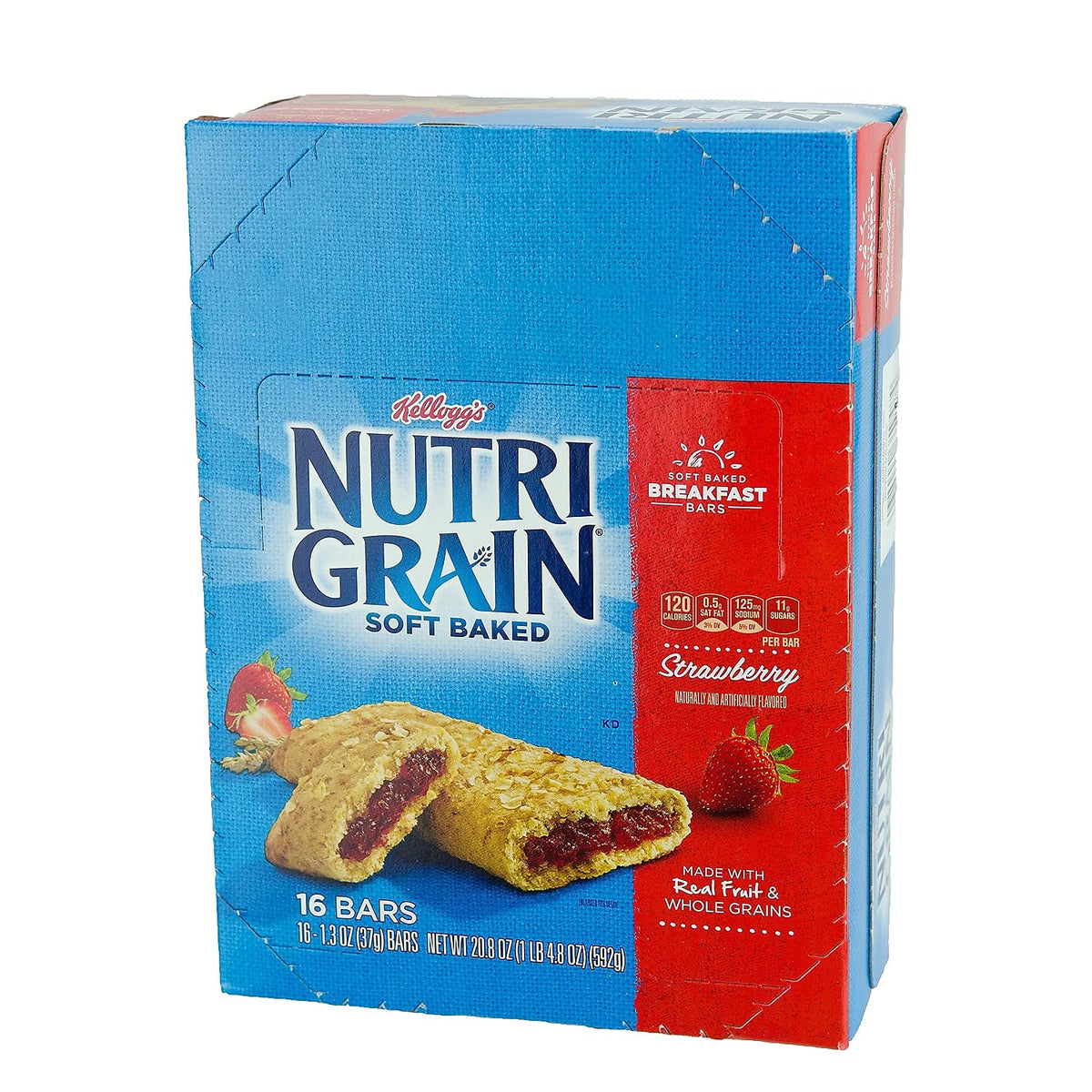 Kellogg's 35945 Nutri-Grain Cereal Bars, Strawberry, Indv Wrapped 1.3oz Bar, 16/Box