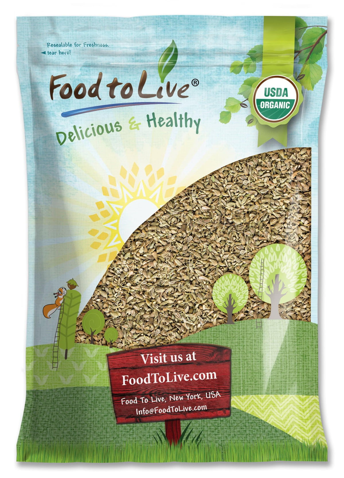 Food to Live - Organic Anise Seeds, 7 Pounds - Non-GMO. Great for Tea, Baking, Pickling and Cooking. Non-irradiated. Whole Dry S