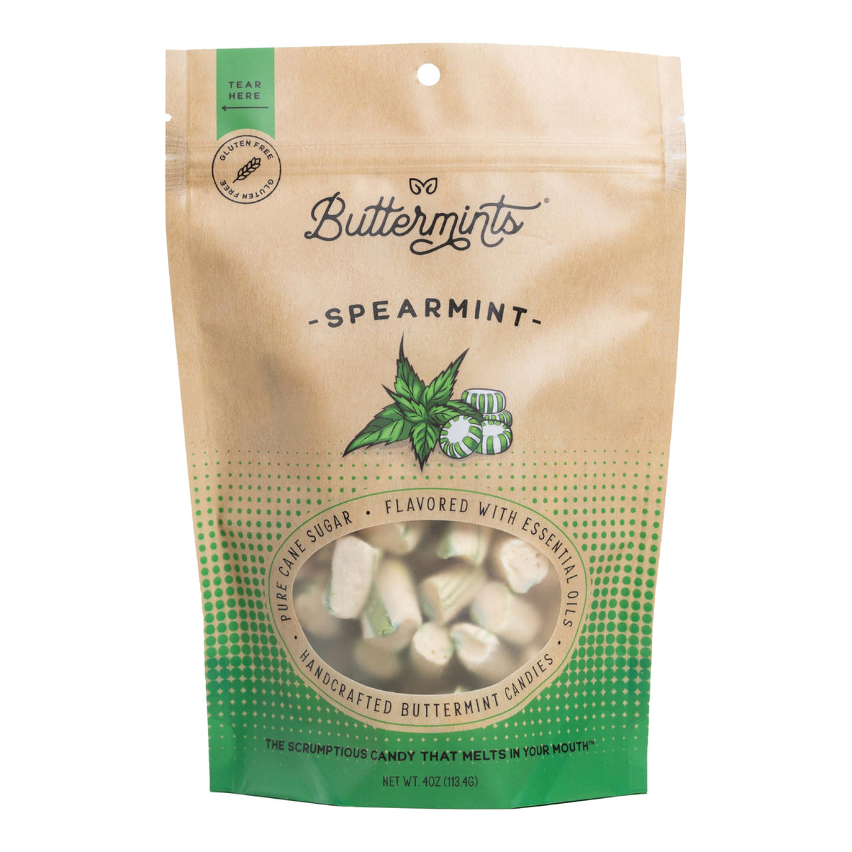 Buttermints Spearmint, Butter Mints Gluten-Free Candy Soft Butter Taste, Unexpectedly Scrumptious (4 Servings)