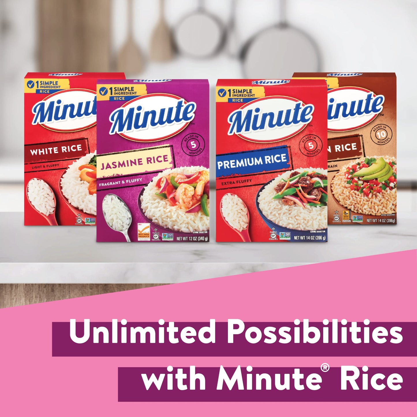 Minute Jasmine Rice, Instant Jasmine Rice for Quick Dinner Meals, 12 Ounce Box (Pack of 2)