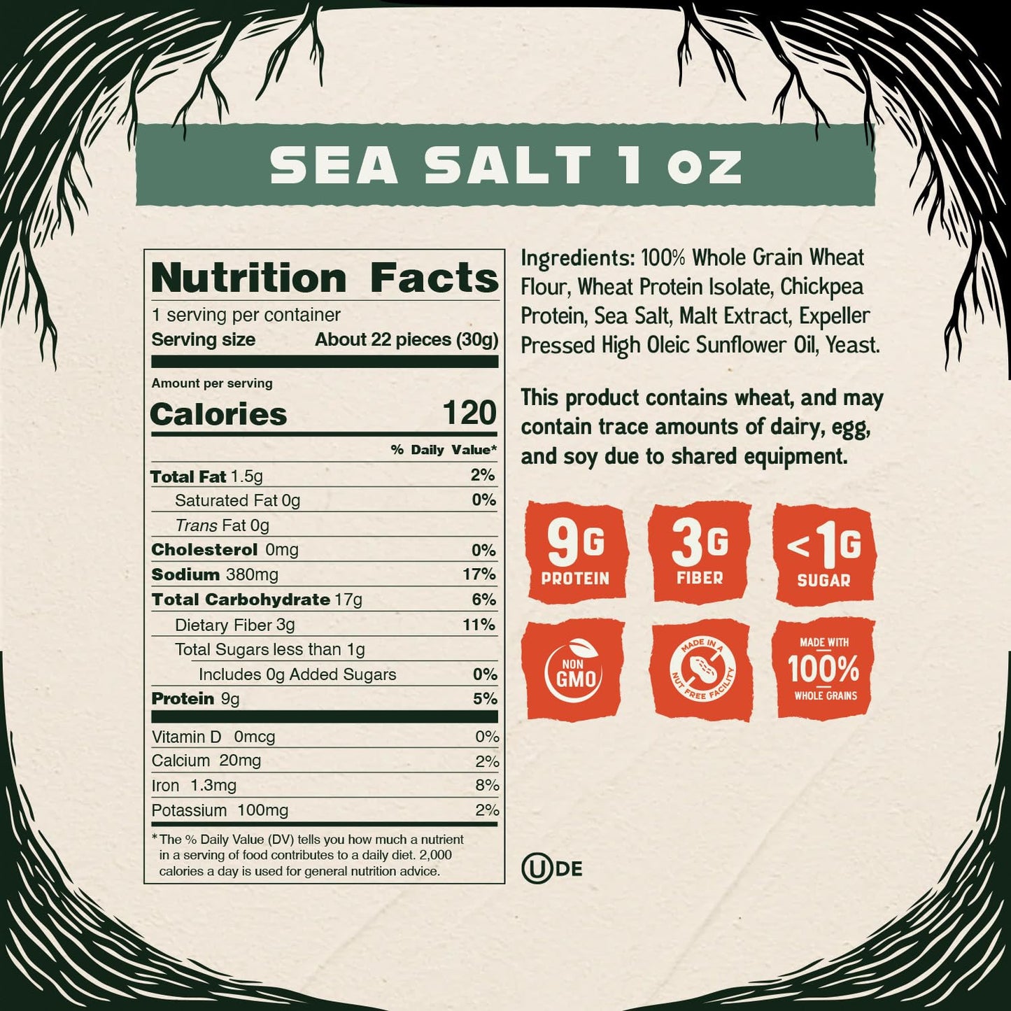 Kindling Protein Pretzels - Sea Salt | Protein-Packed Snack Size Bags | Kosher | 8-9g Protein Per Serving | No Artificial Flavor