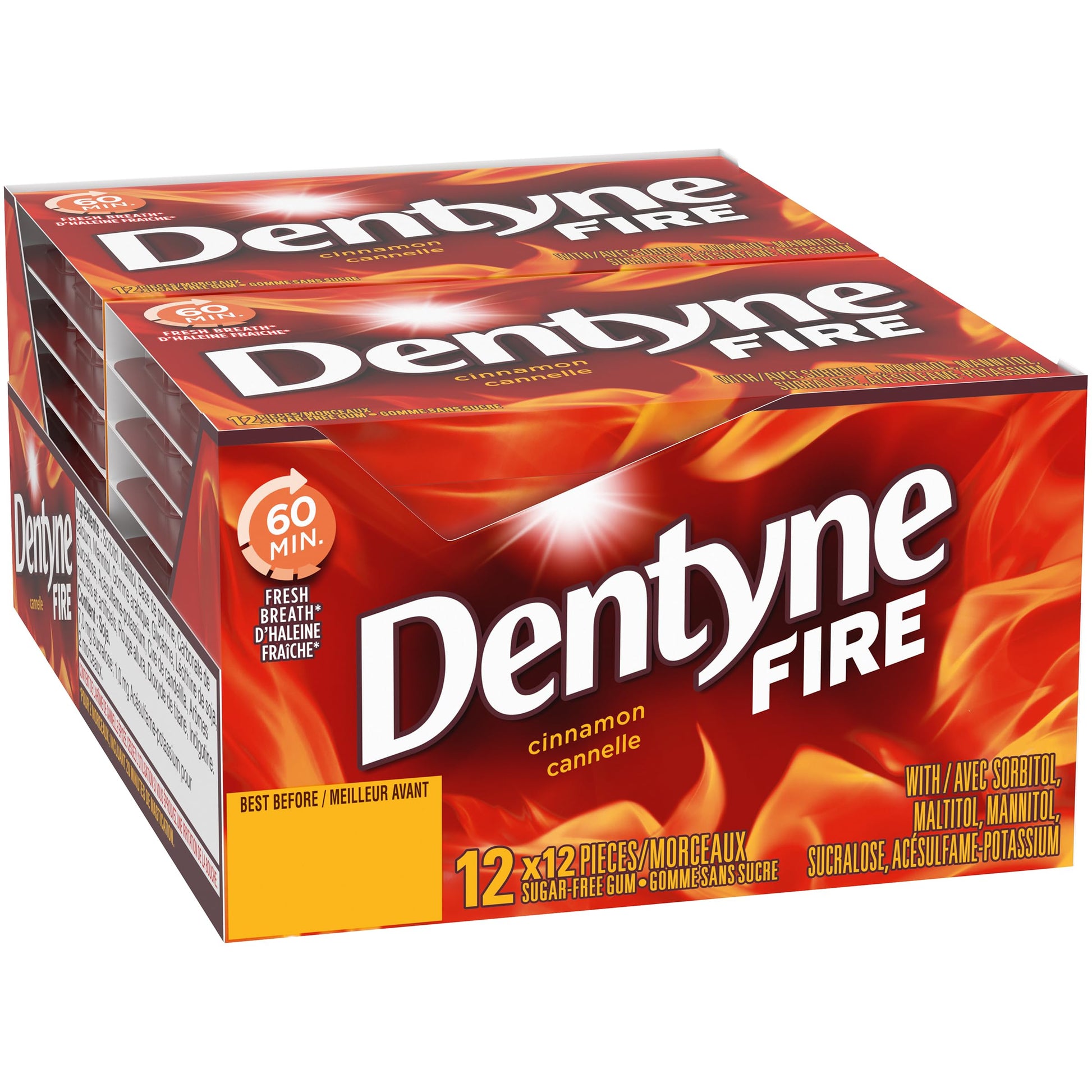 Dentyne Fire Bubble Gum, Cinnamon, 12 Count (Pack of 12), Imported from Canada