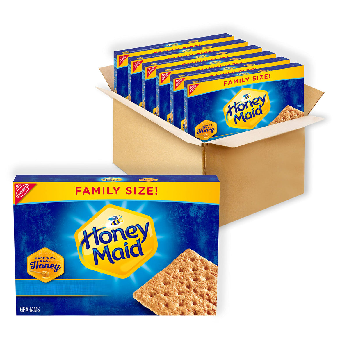 Honey Maid Graham Crackers, Family Size, 6 - 25.6 Oz Boxes