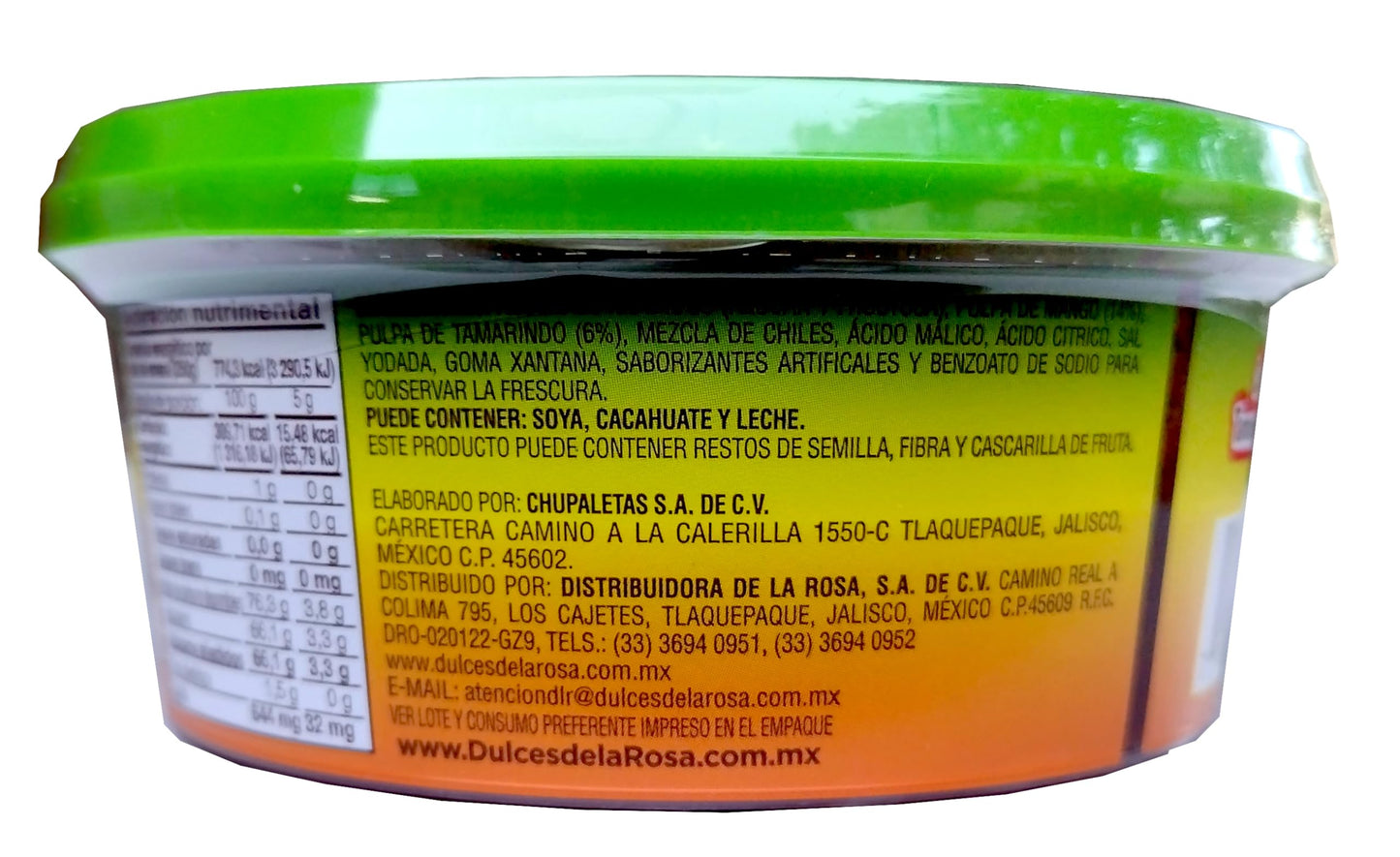 de la Rosa Pulparindo Rim Dip – Original/Mango Tamarind Candy Paste, 8 oz, Orange