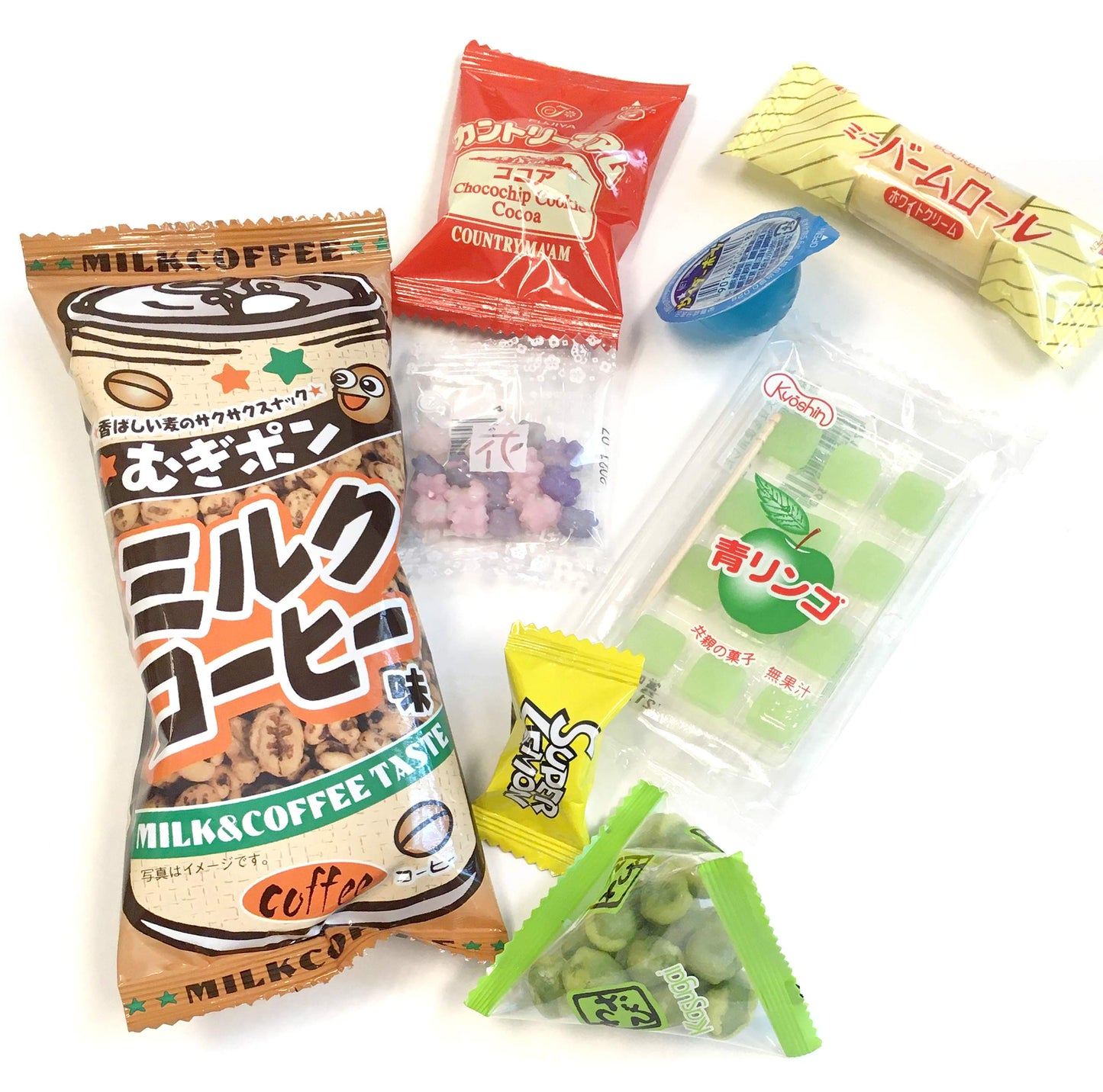 Samurai Kid Dagashi Set, Japanese Snack Assortment 36Pc With Samurai Kid Sticker