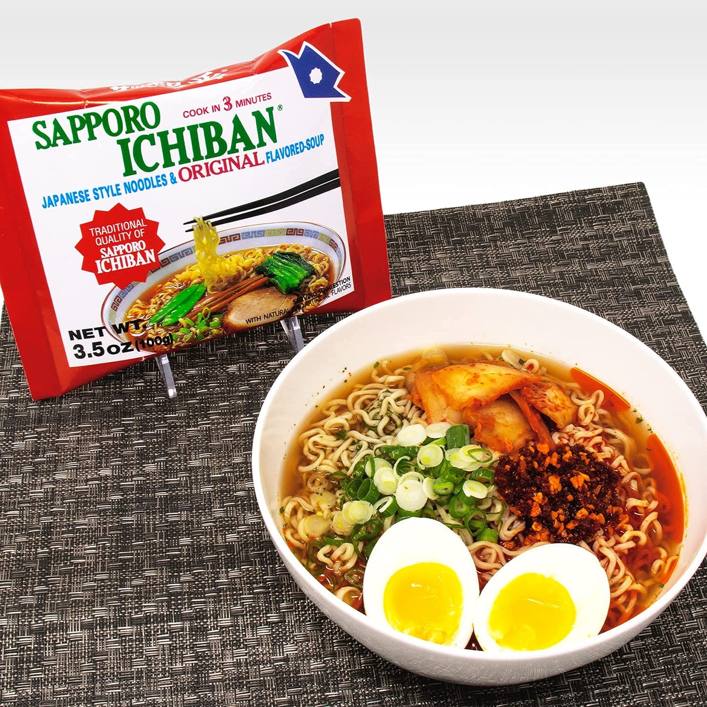 stickerless New [SAPPORO ICHIBAN] Ramen Noodles, Original Soy Sauce Flavor, No.1 Tasting Japanese Instant Noodles (3.5 Oz) (24 p