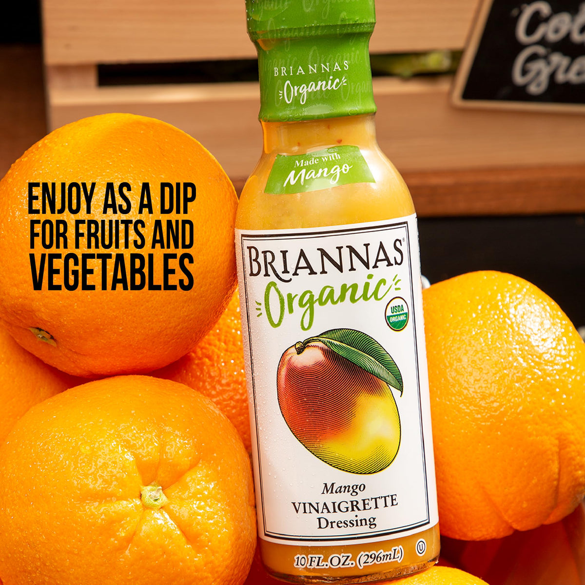 BRIANNAS Organic Mango Vinaigrette Dressing - Certified Organic - 10 Fl Oz Bottle