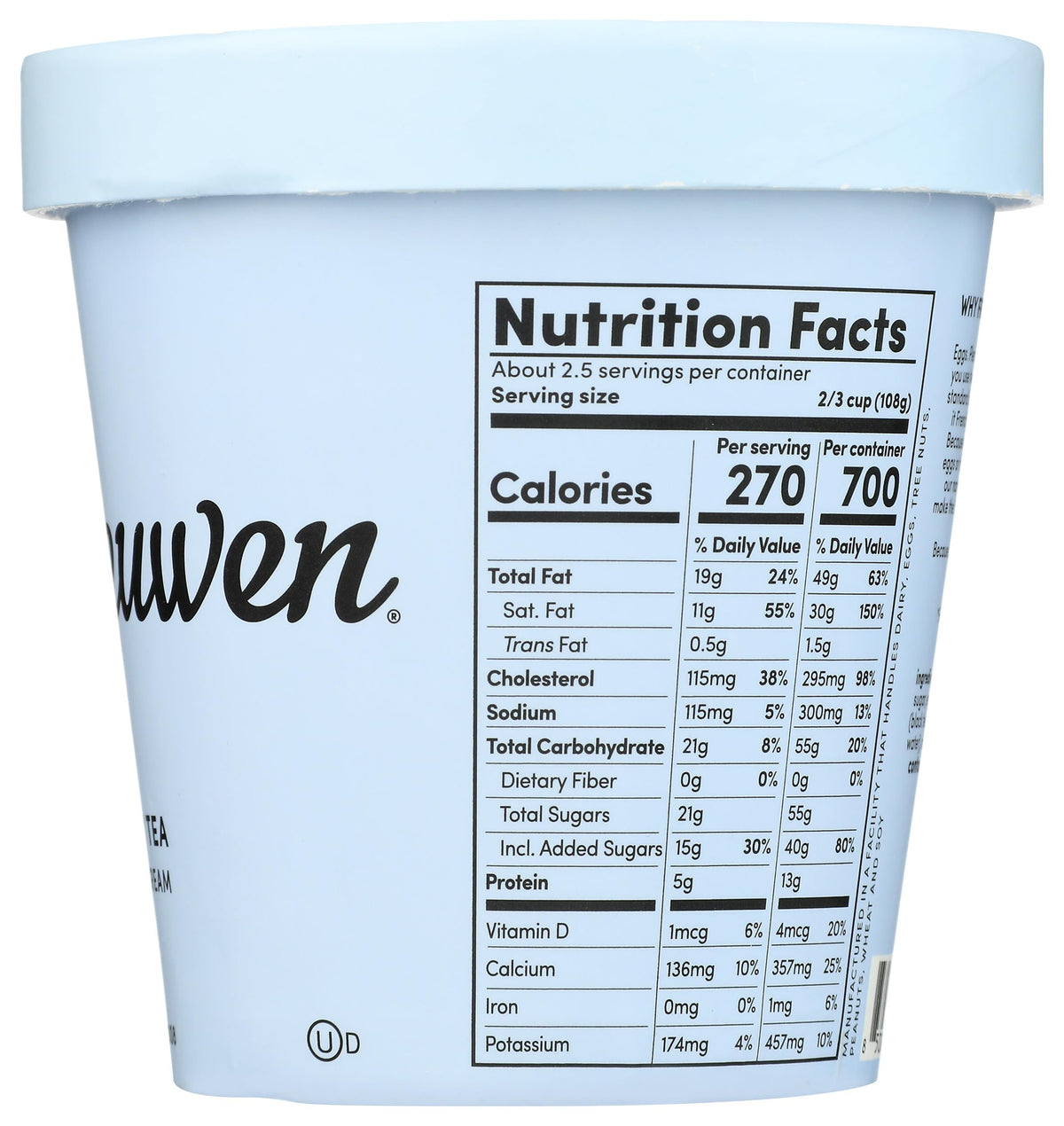 VAN LEEUWEN Earl Grey Ice Cream, 14 FZ