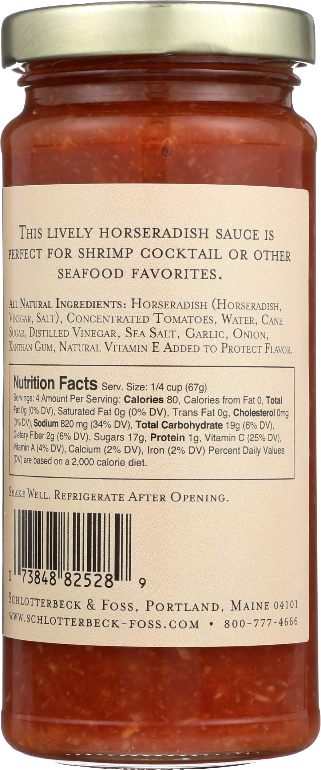 Schlotterbeck & Foss Cocktail Sauce, 8 Fl Oz, Pack of 1