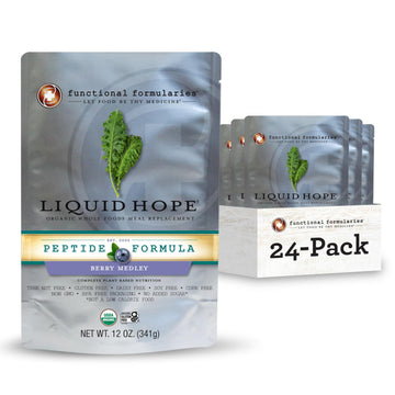 FUNCTIONAL FORMULARIES Liquid Hope Orgainc Peptide  Berry Medley  Tube Feed Formula  23 g Protein  7g Fiber  Meal Replacement  12 Oz (24 Pack)