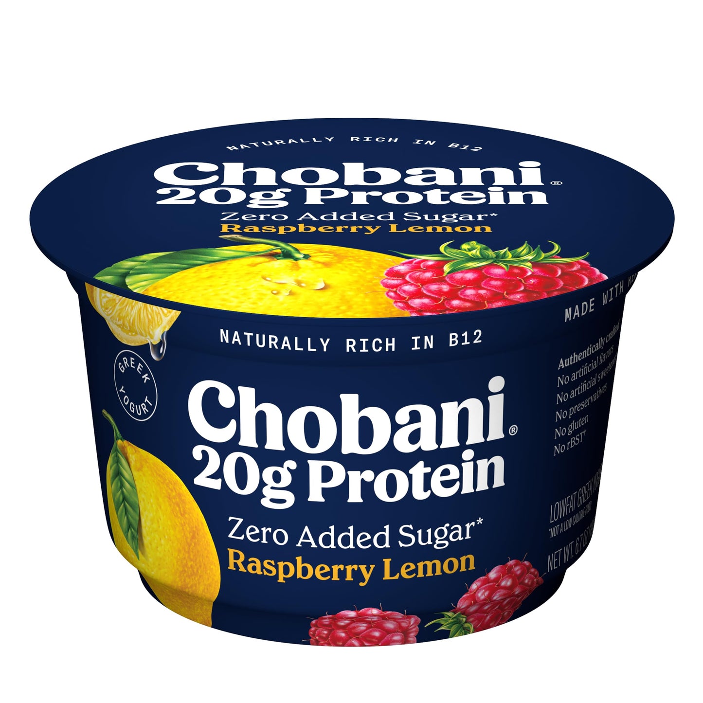 Chobani 20g Protein Lowfat Greek Yogurt Raspberry Lemon 6.7oz