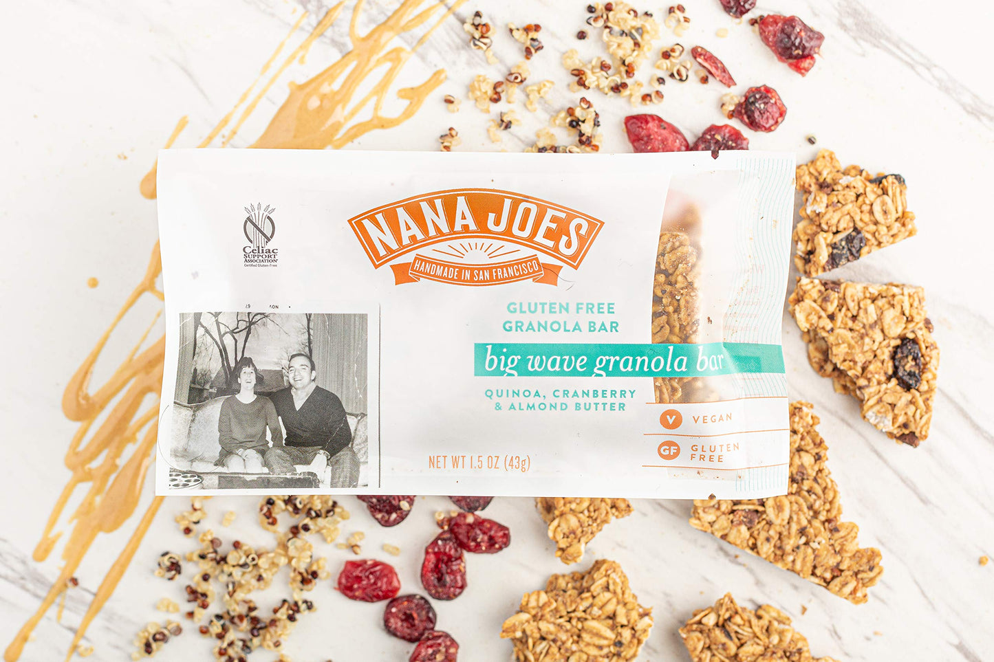 NANA JOES GRANOLA Big Wave Bars, Gluten-Free, Vegan, Organic, Low Carb, 12 Pack