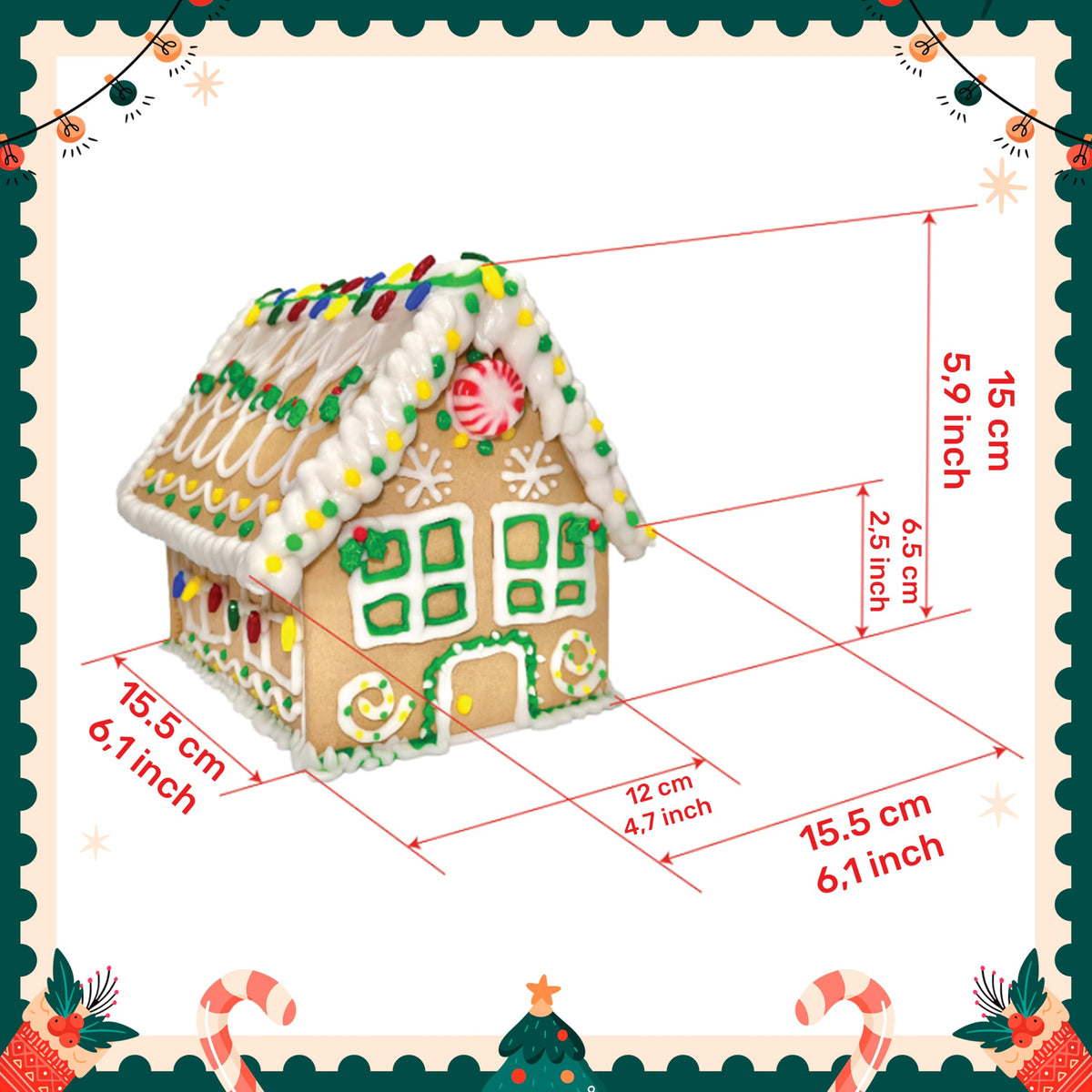 2 Pack Gingerbread Cookie House Kit - (12.75 Oz And 2 Lbs) - Easy To Decorate - Includes Everything Needed To Assemble And Decor