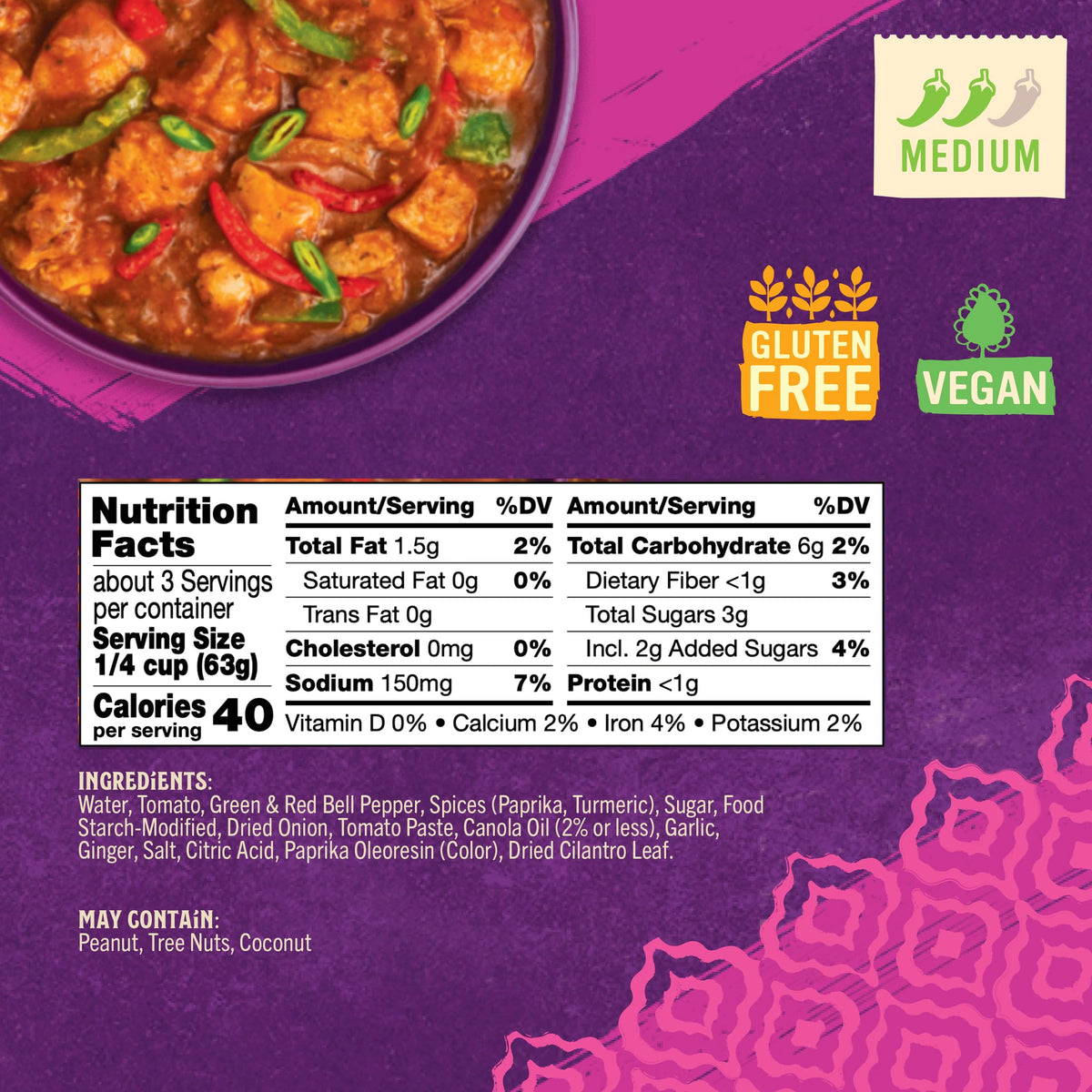Pataks Jalfrezi Simmer Sauce - Tomato-Based Curry Sauce with Green and Red Bell Pepper, Spices - Gluten-Free & Vegan Mild Indian
