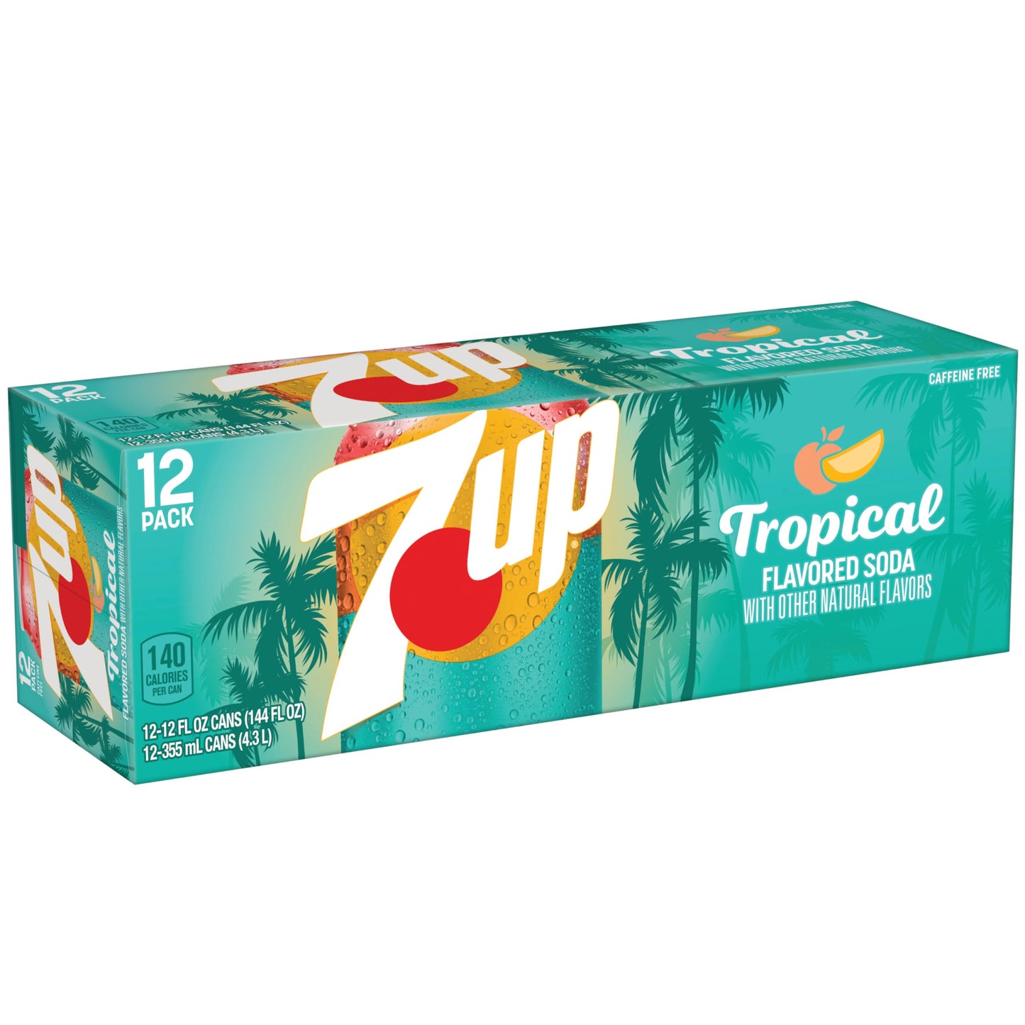 7UP Tropical Soda  12 fl oz cans  12 pack