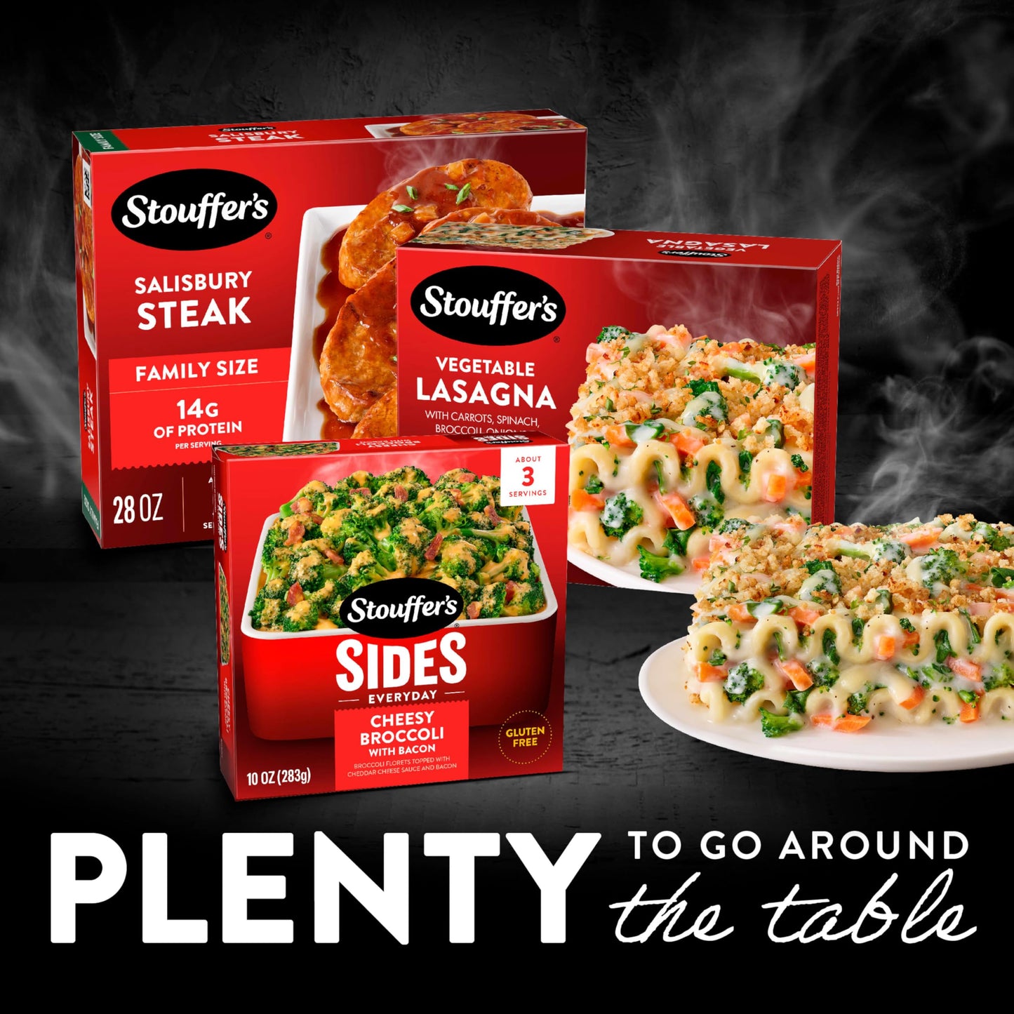 Stouffers Vegetable Lasagna, Single Serve, Frozen Entrees for One, Veggie Lasagna, Single Frozen Meals