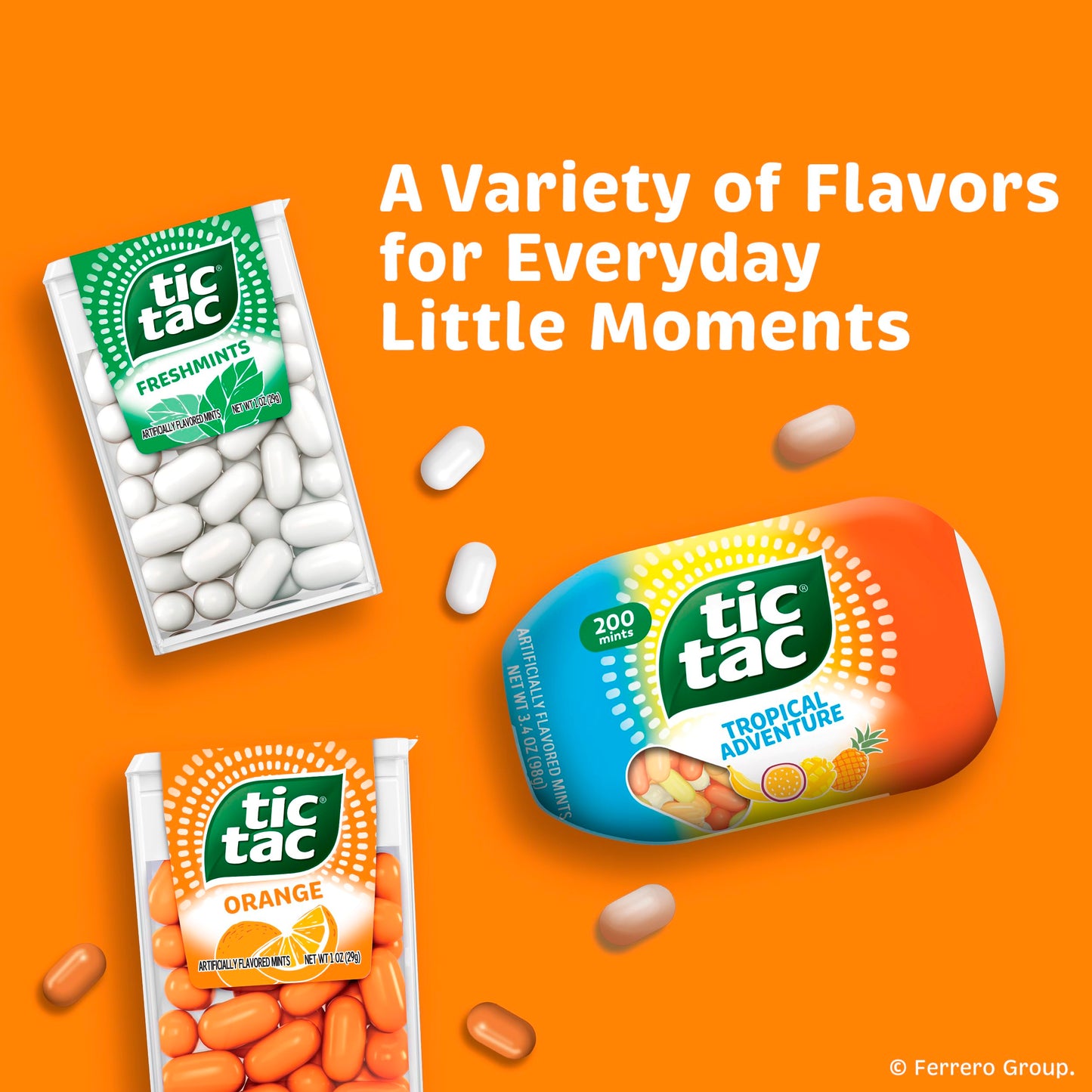 Tic Tac Orange Mints, Bulk 12 Pack, 1.7 oz Each, On-The-Go Refreshment, Orange