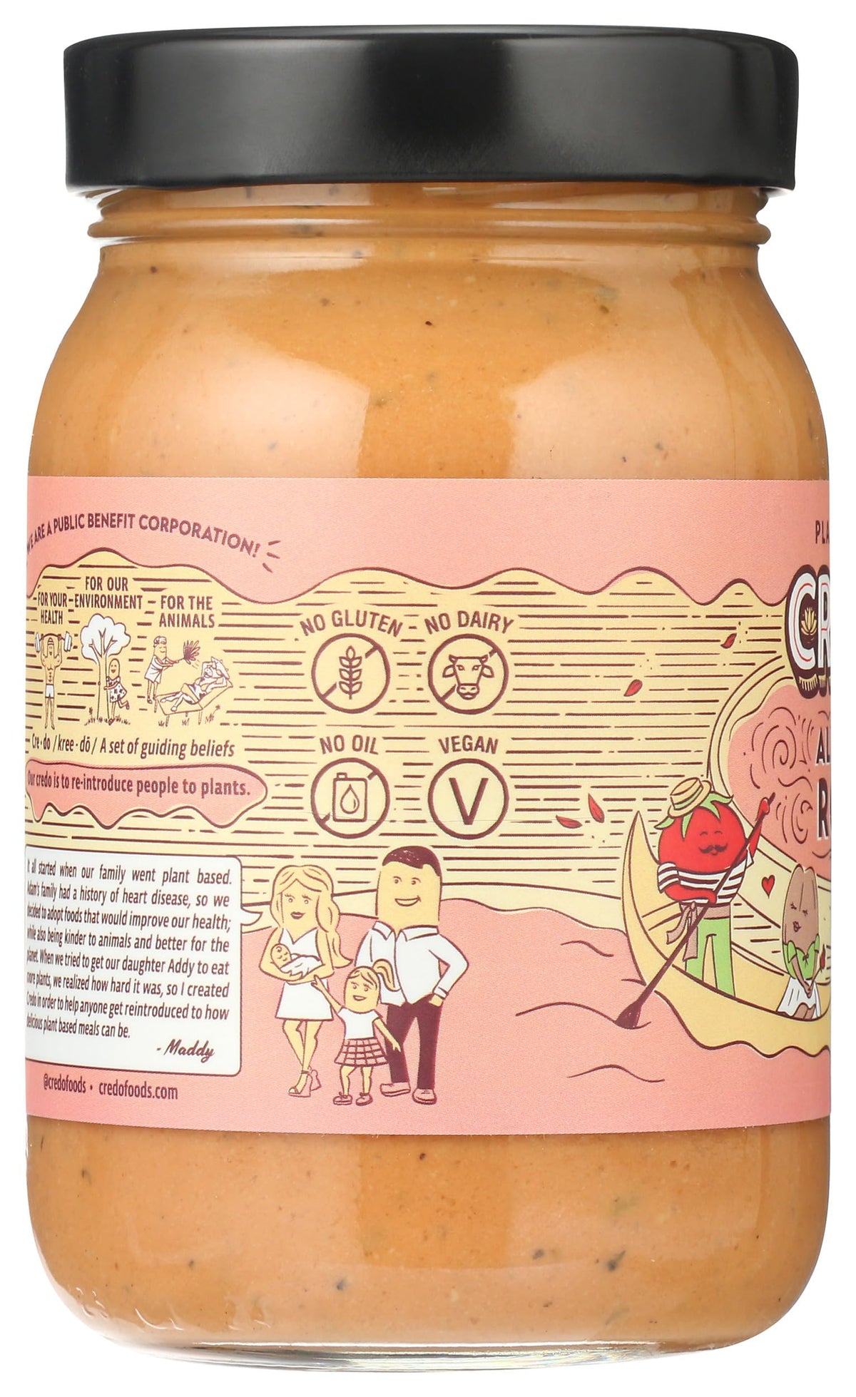 CREDO FOODS Plant Based Alfredo Rosa Sauce, 15 OZ