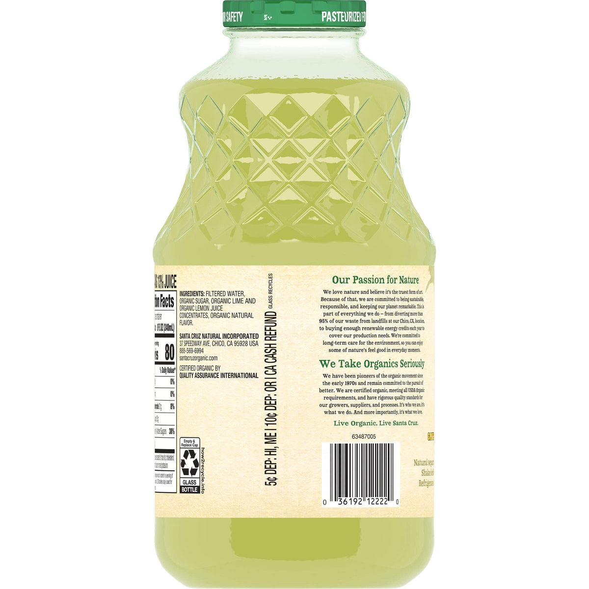 Santa Cruz Organic Limeade Juice, 32 Fluid Ounce - 12 per case