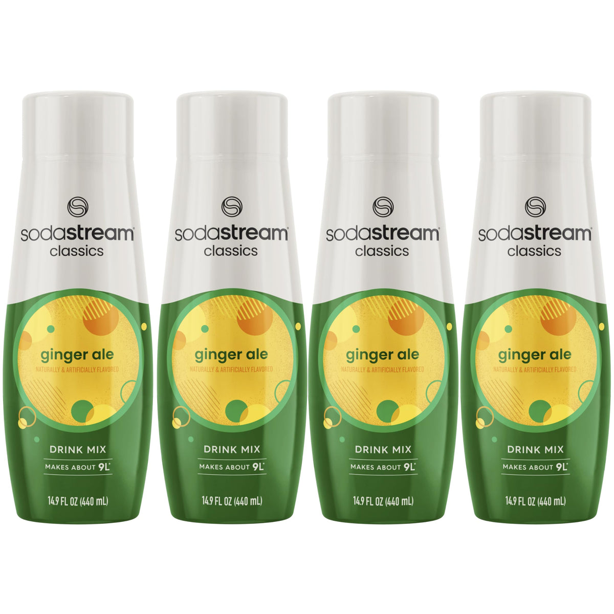SodaStream Ginger Ale 440ml 4-Pack - Carbonated Beverage, Model 1100912011, Pack of 4