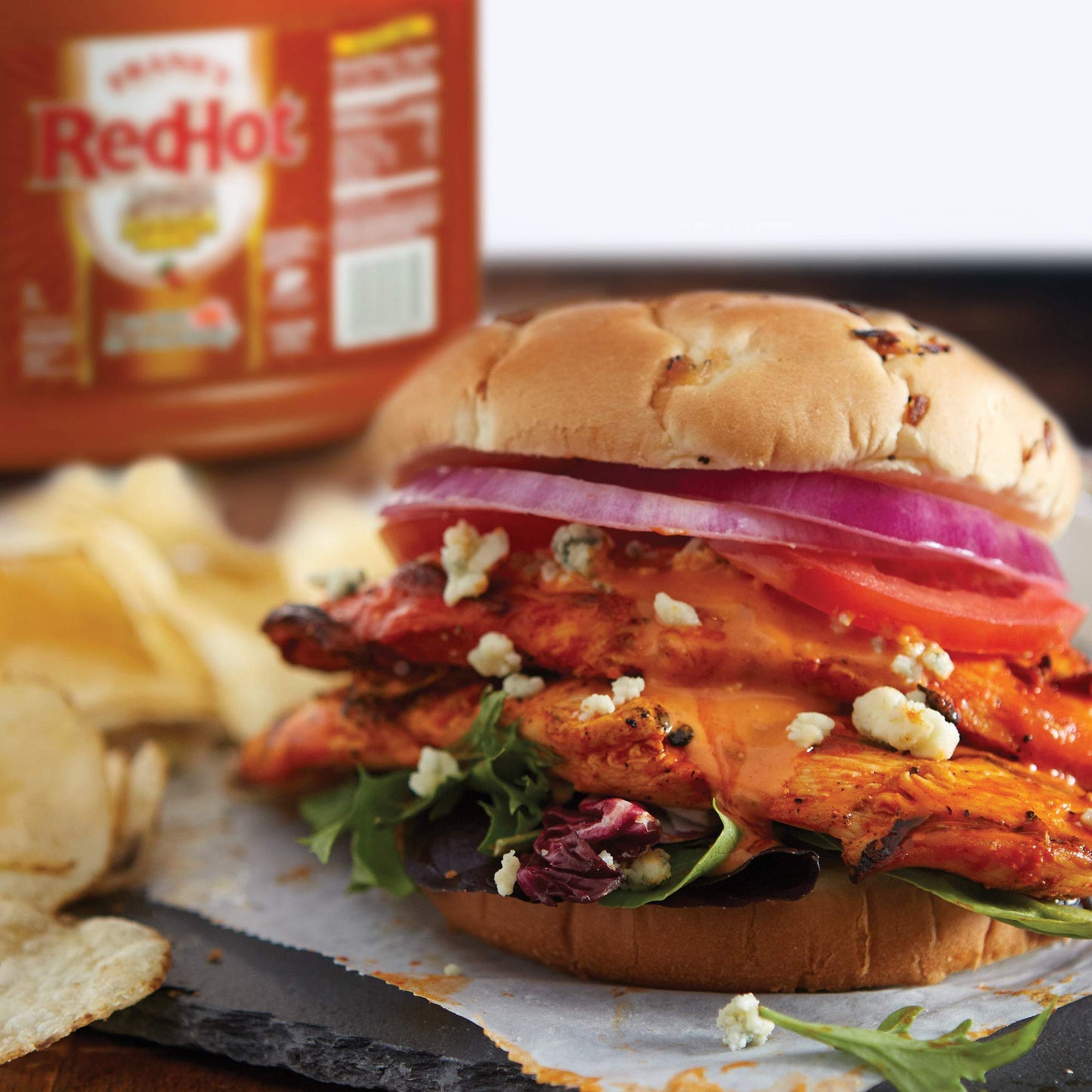 Franks RedHot Buffalo Sandwich Sauce - Thick Hot Sauce for Sandwiches and Burgers - 1 Gallon Jug