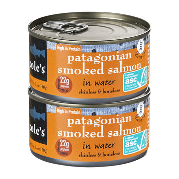 Coles Patagonian Smoked Salmon - Applewood Flavor - Boneless & Skinless - 6 oz Each - 2 Pack