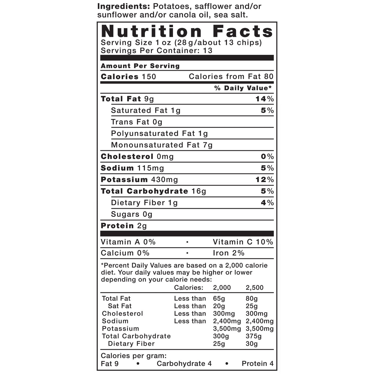 Kettle Brand Foods Sea Salt Potato Chips, 13 oz Party Size