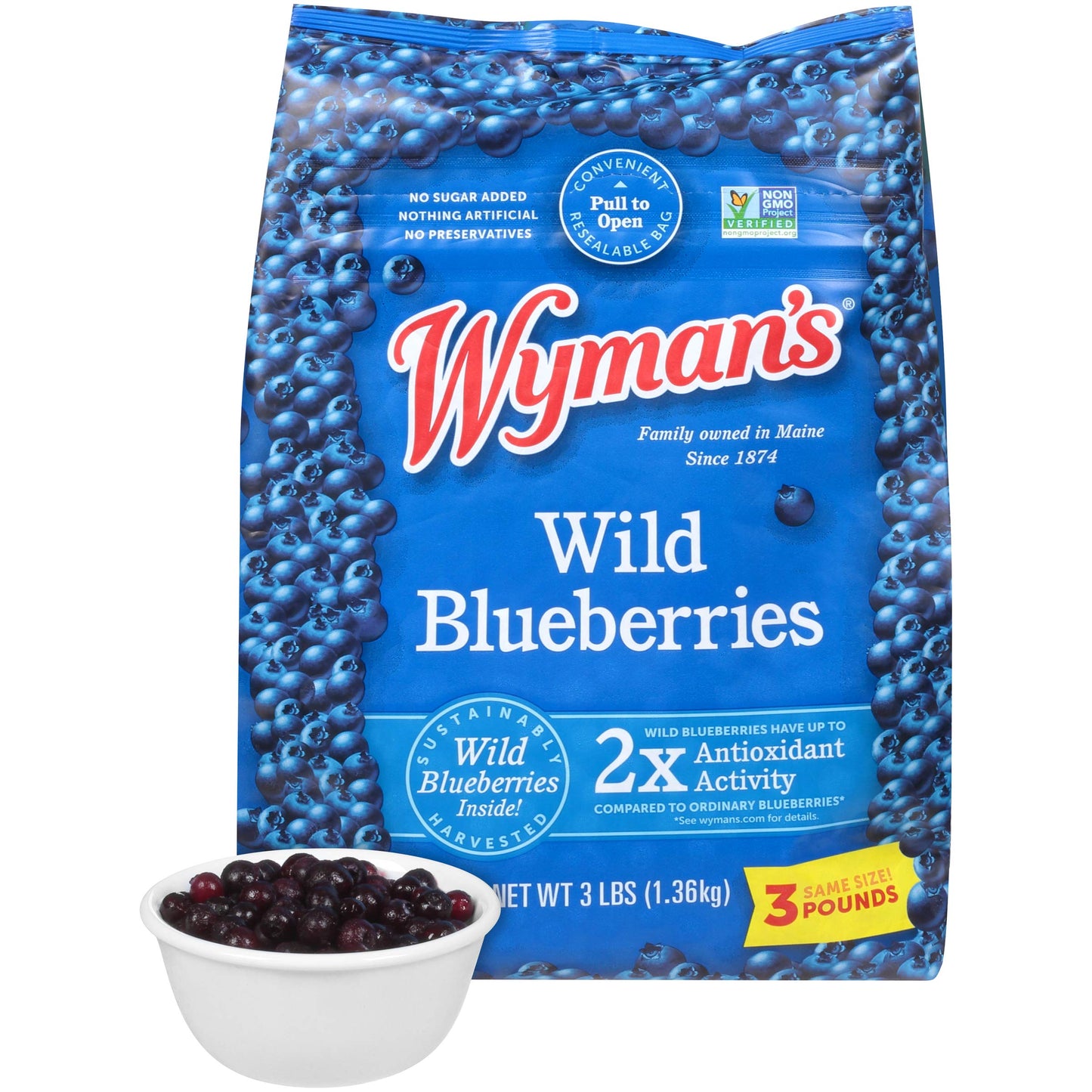 Wymans Wild Blueberries, 3 lb (Pack of 1)