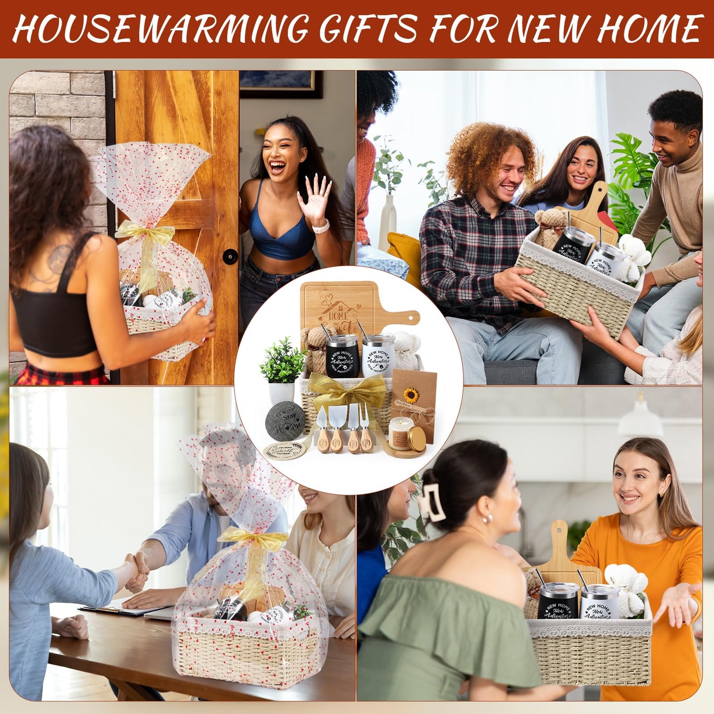 RimCereal House Warming Gifts Basket 21 Pieces Housewarming Gift for New Apartment Closing Gifts for Buyers Couples Women Men Ne