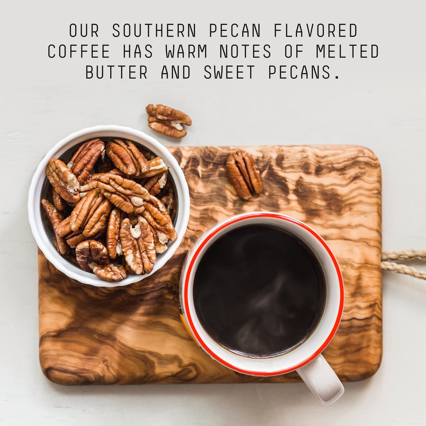 STONE STREET COFFEE COMPANY Southern Pecan Flavored Ground Coffee, 100% Colombian Arabica, Medium Roast, 16 Ounce