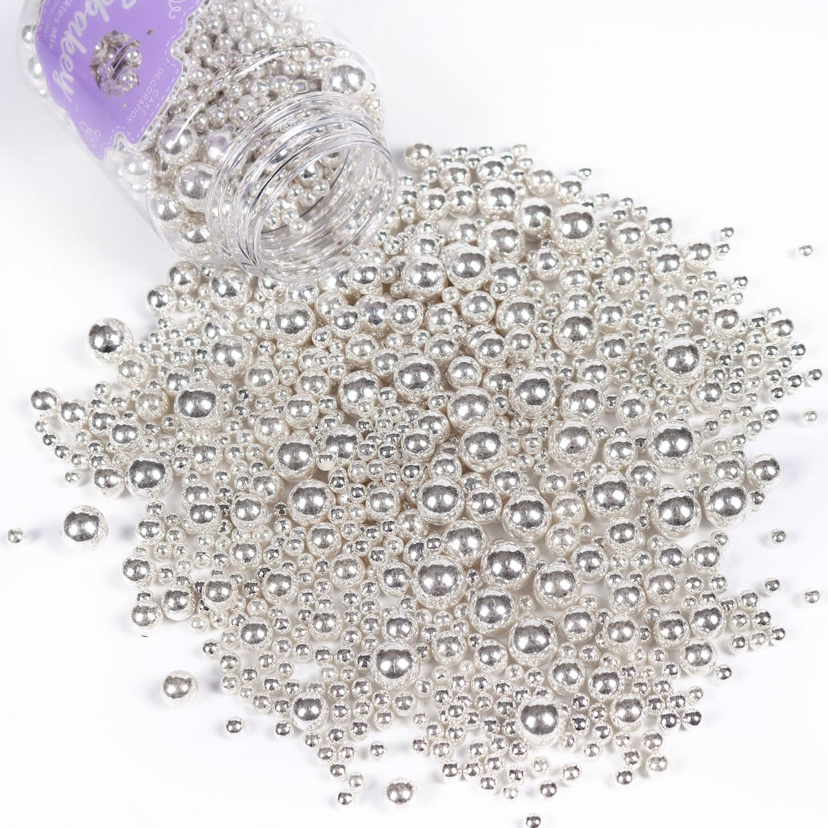 Silver Sprinkles for Cake Decorating 4.2 ounce, Silver Pearl for Cupcakes Topper, Cookie, Candy, Ice Cream, Cake Decorations for