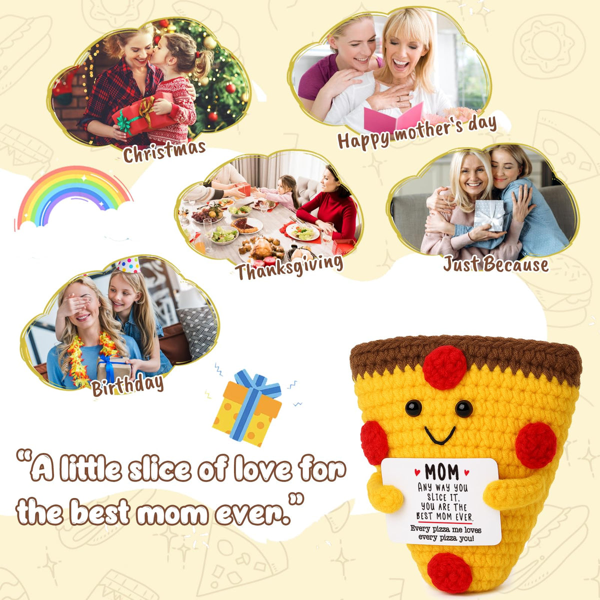 OCCdesign Mini Mom Christmas Birthday Gifts from Daughter Son Husband Cute Handmade Crochet for Mother Mommy New Bonus Stepmom M